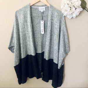 Olive & Oak Erin Open Front Grey Color Block cardigan Sweater